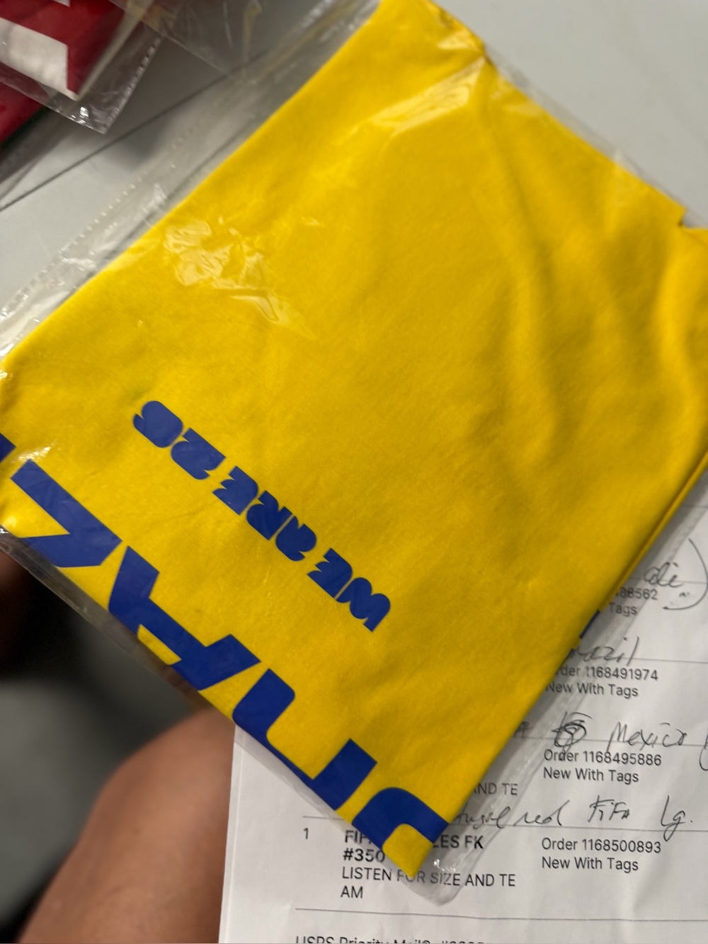 FIFA size large yellow Brazil soccer T-shirt, new with tags 2026